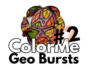 Kit para colorir em papel 3D: Esfera Geo Bursts (Download Digital)