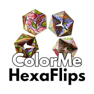 ColorMe HexaFlips: Kaleidocycle Coloring Kit, Flexagon Origami Project, Paper Crafts, Interactive Paper Toy, Paper Sculpture, DIY Craft