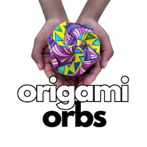 Printable Origami Orbs:  DIY Coloring Craft Project, Origami Kit, 3D Paper Art, Paper Ornaments, Color and Craft, Craft Kit, Paper Baubles