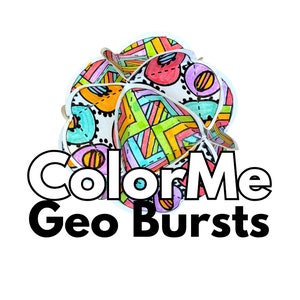 Color Me Geo Bursts: DIY Coloring Craft Project, 3D Paper Craft,Paper Ball, Origami Sphere, Craft and Color Kit, Coloring Pages, Paper Globe