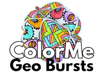Color Me Geo Bursts: DIY Coloring Craft Project, 3D Paper Craft,Paper Ball, Origami Sphere, Craft and Color Kit, Coloring Pages, Paper Globe