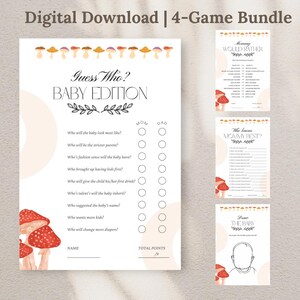 Mystical Mushroom Baby Shower Game Bundle
