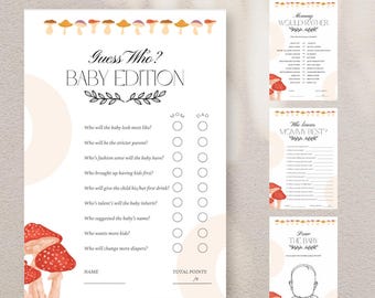 Mystical Mushroom Baby Shower Game Bundle