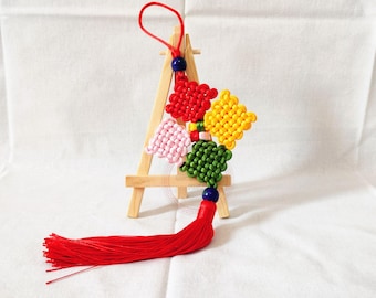 Hanging Four-color Chinese Knot Ornament, Car Pendant, Door Decor