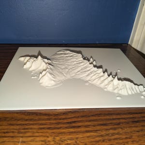 Carte du relief - Carte imprimée en 3D du changement d'altitude/du terrain