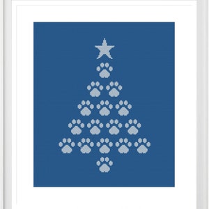 Pawprint Christmas Tree - a Counted Cross Stitch Pattern