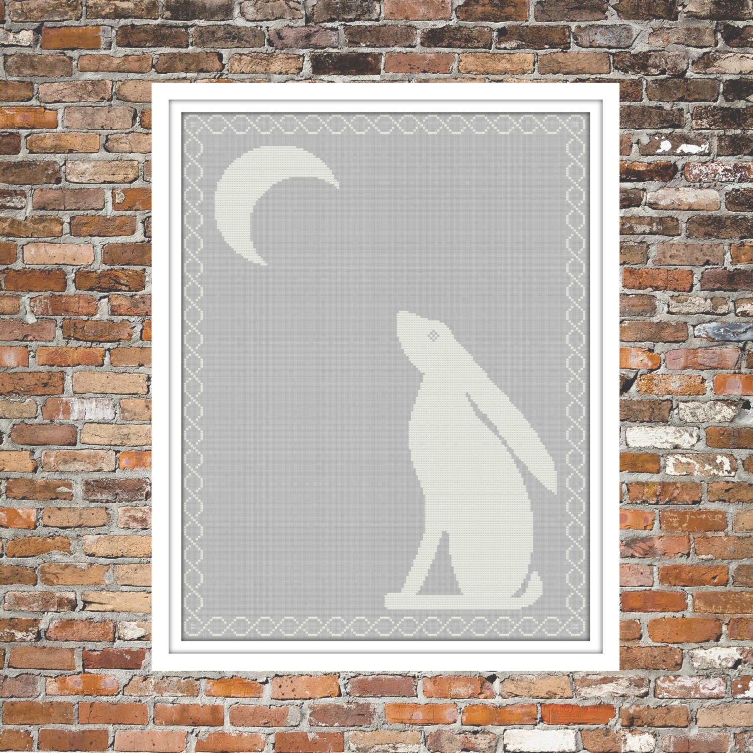 Moon Gazing Hare - a Counted Cross Stitch Pattern - Etsy