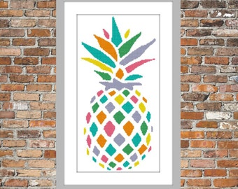 Rainbow Pineapple - a Counted Cross Stitch Pattern