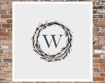Personalized Wreath - a Counted Cross Stitch Pattern