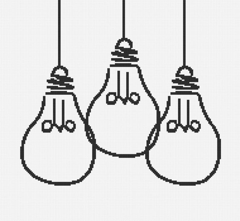 Edison Light Bulbs - a Counted Cross Stitch Pattern - Etsy