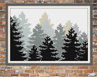 Trees in the Mist - a Counted Cross Stitch Pattern