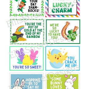 St. Patrick's Day / Paaslunchbox-notities voor kleuters en kleuters - digitale download