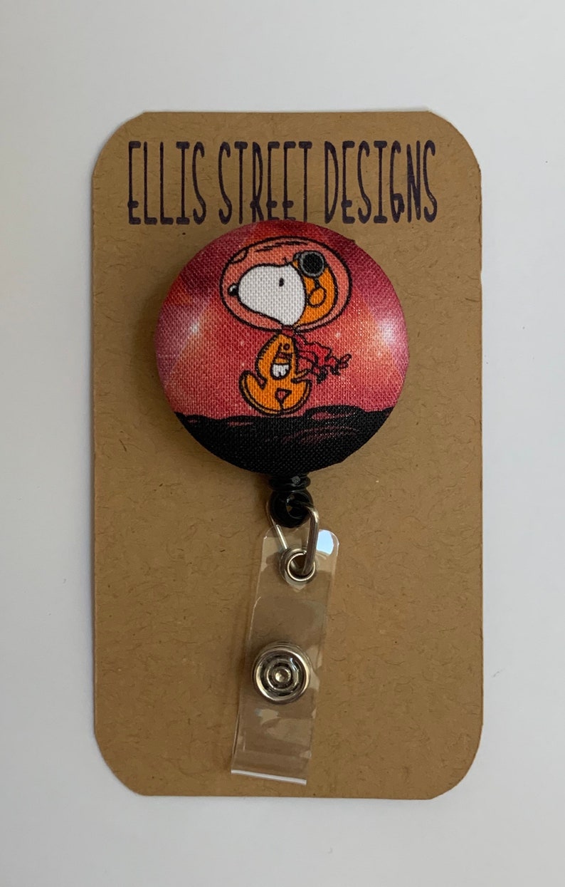 Peanuts Cartoon Snoopy in Space Retractable ID Badge Holder | Etsy