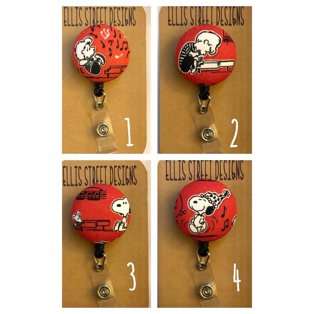 Peanuts Cartoon Charlie Brown and Snoopy - Retractable ID Badge Holder ...