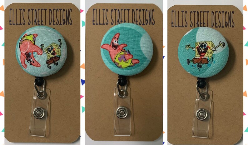 Spongebob Nickelodeon Retractable ID Badge Holder | Etsy