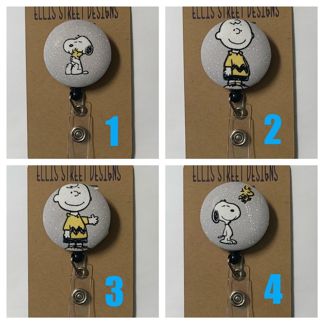 Peanuts Cartoon Charlie Brown and Snoopy - Retractable ID Badge Holder ...