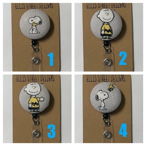 Peanuts Inspired Ice Cream Retractable Reel Badge Holder with Charms