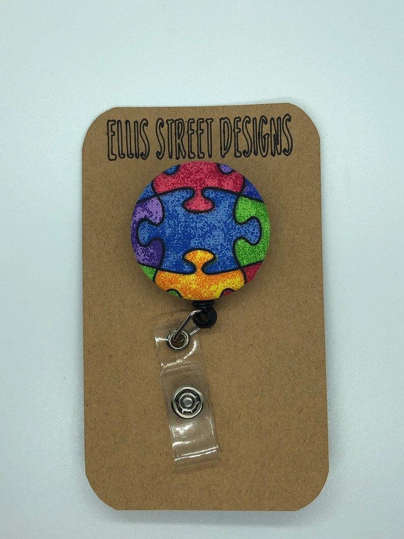 Autism Puzzle Piece Retractable ID Badge Holder Belt Clip or Etsy