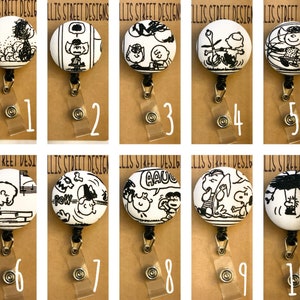 Peanuts Cartoon Charlie Brown and Snoopy - Retractable ID Badge Holder - Belt Clip or Alligator Swivel Clip!