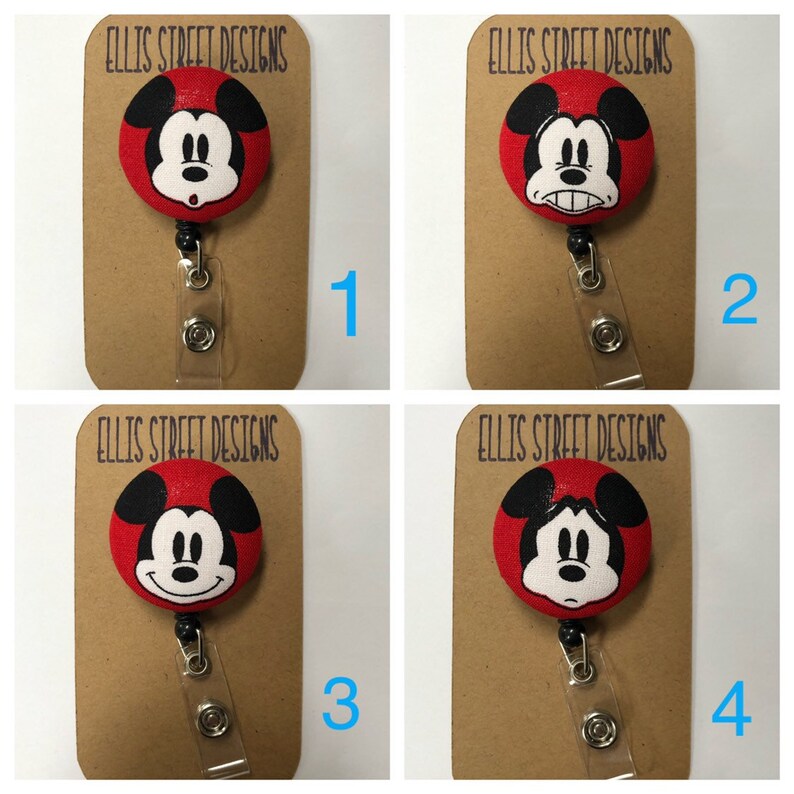 Retractable Badge ID Holder Disney Mickey Mouse Belt Clip Etsy