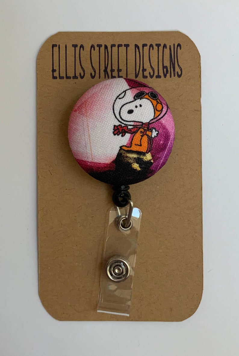 Peanuts Cartoon Snoopy in Space Retractable ID Badge Holder | Etsy