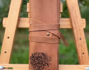 Personalized Leather Paint Brush Roll – Travel Artist Case