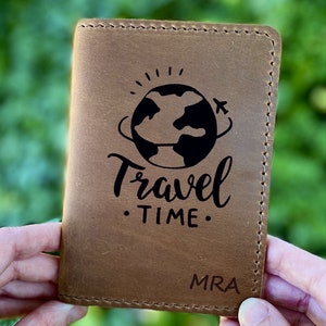 Personalised Leather Passport Cover for travellers, Passport Holder, Leather Custom Passport Case