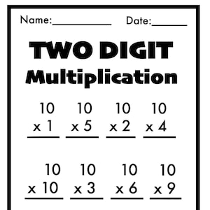 Schede di lavoro per la moltiplicazione a due cifre a tema safari (numeri da 10 a 20), materiale didattico per insegnanti, attività divertenti di matematica da completare, seconda elementare.