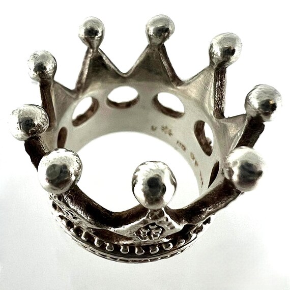 925 Sterling Silver Crown Ring Statement Jewelry … - image 3