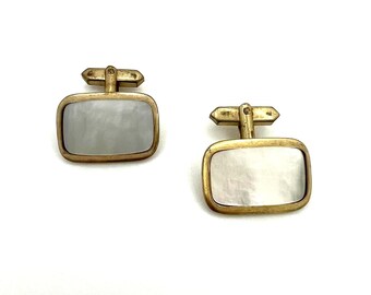 Boutons De Manchette Vintage Américains Années 60 - En Laiton Doré - Unisexe - Occasion