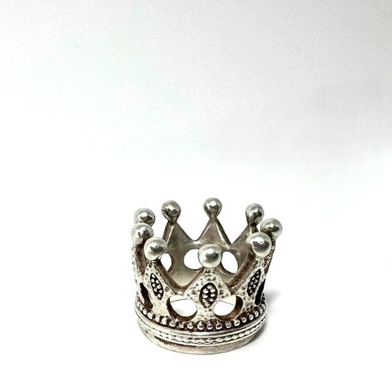925 Sterling Silver Crown Ring Statement Jewelry … - image 1