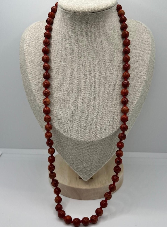 本物の赤珊瑚ネックレス • 天然珊瑚 63cm • 手編みで高品質 - Etsy 日本
