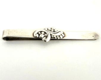 Broche Ancienne En Argent Massif 925 – Style Art Déco / Nouveau, Peut Servir De Pince à Cravate
