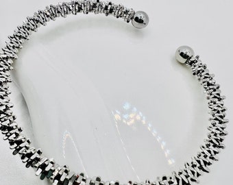 Splitter Bangle made of stainless steel in silver Nickel-free rust-proof Bangle Designer Bangle Waterproof Bangle