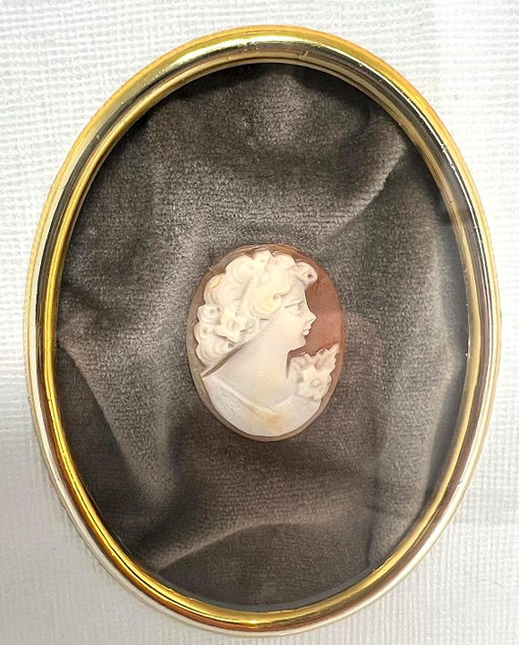 Genuine Hand-carved Cameo in a Picture Frame From Torre Del Greco