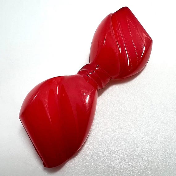 ヴィンテージブローチ（リボン型、赤） – ドイツ製 – 50年代の