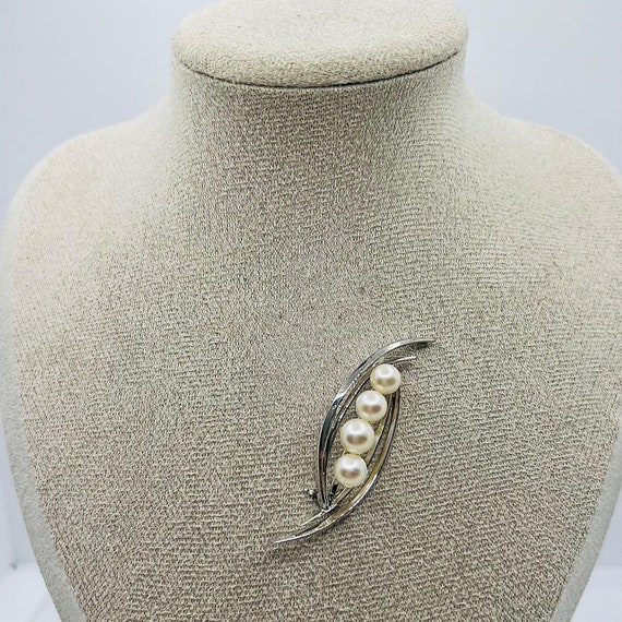 Broche Ancienne En Argent Massif Avec Perles - Style Antique, Occasion