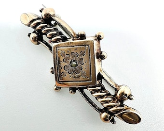 Broche Ancienne Plaqué Or ORIA - Bijou Style Napoléon III - Doré