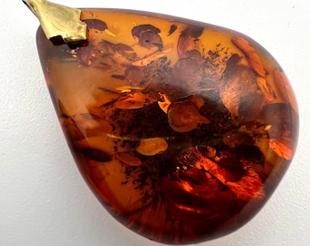 Antik Vintage Bernstein Anhänger Cognac Bernstein Gold Anhänger