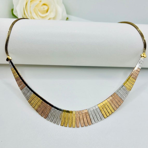 Vintage Cleopatra Style Necklace Made of 925 Silver Gold Plated 
