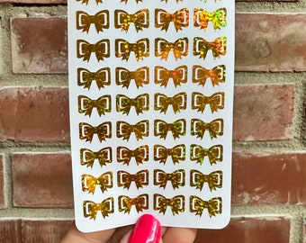 Hoja de pegatinas de vinilo holográfico con lazos pequeños para diario basura Polco Deco
