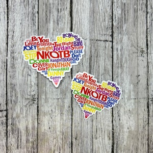 NKOTB New Kids on The Block Band Song Titles Heart Sticker