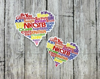 NKOTB New Kids on The Block Band Song Titles Heart Sticker