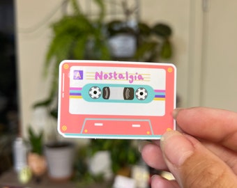 Cassette Tape Nostalgia Glossy Sticker 80s Retro