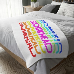 NKOTB Blockhead Mixtape Double Sided Minky Blanket