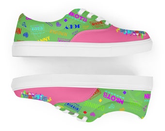 NKOTB Colorblock Graffiti Text Mixtape Retro Tennis Shoes