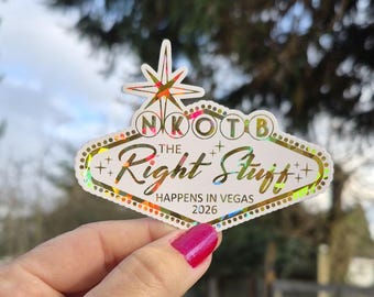 NKOTB The Right Stuff 2026 Vegas Foil Holographic Sticker 80s Blockhead Retro