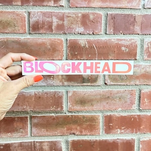 NKOTB Blockhead Holographic, Solid or Glitter Colors Vinyl Sticker Car Decal image 7