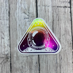 Astronaut Helm Weltraum Dreieck Regenbogen Folienaufkleber