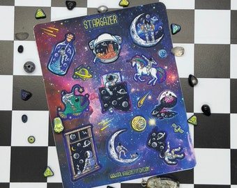 Stargazer Lost In Space Astronaut Sticker Sheet
